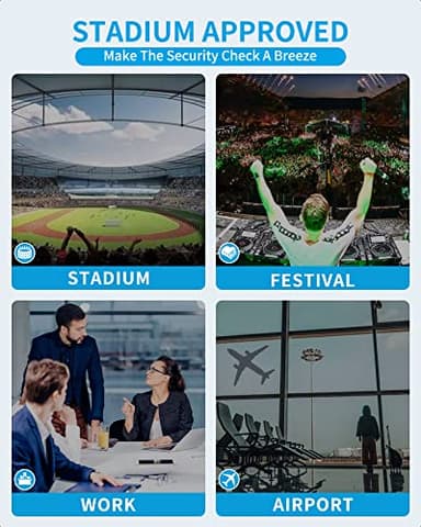 Paxiland Clear Bag for Stadium Events 12x6x12, Large Clear Tote Lunch Bag Stadium Approved with Reinforced Shoulder Straps for Concert Outfits and Festival, Transparent Handbag for men - Black - Image 6