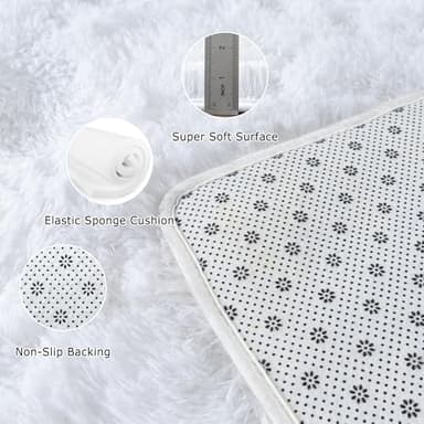 Awaytail Fluffy 6x9 Rug - Nursery Rugs for Bedroom - Height Pile 1.4" Plush Rug - Fuzzy Throw Rugs Carpet for Bedroom - White - Image 5