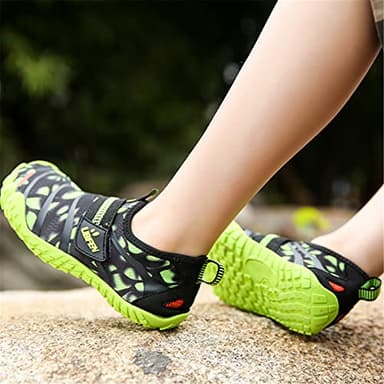 UBFEN Water Shoes for Kids Boys Girls Aqua Socks Barefoot Beach Sports Swim Pool Quick Dry Lightweight Toddler Little Big Kid A Green 5 Big Kid - Image 7