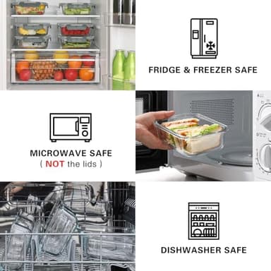 Cuiselect 10 Pack 22 Oz Glass Meal Prep Containers with Lids, Reusable Glass Food Storage Containers with Lids, Leak Proof, Microwave, Oven, Freezer and Dishwasher Safe (Green) - Image 4