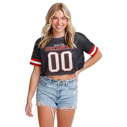 FOCO Tampa Bay Buccaneers NFL Womens Gameday Mesh Crop Top - Large - Image 1