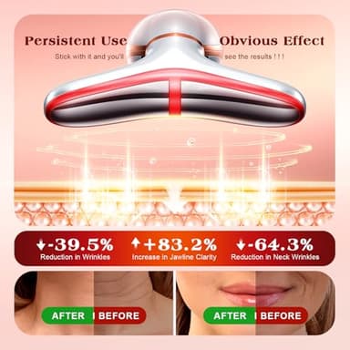 Pedete Facial Massager, 7 Colors Red Light Therapy for Face and Neck, Face Lift Device with 113°F Heating Vibration for Multi Skin Care - Image 4