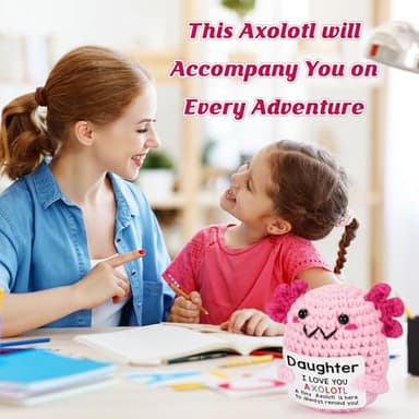 WEYON Teen Girl Gifts Trendy Stuff, Crochet Axolotl Daughter Gift for 5 6 7 8 9 10 11 12 Year Old Birthday, Christmas, Valentines, Tween Girls Trendy Stuff - Image 2