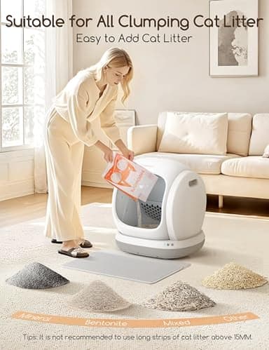 Meowant Self Cleaning Litter Box, Automatic Litter Box Self Cleaning with APP Control, 75L Extra Large Open Low Entry Smart Cats Litter Boxs for Multi-Cat Compatible Senior Cats Large Cats - Image 5