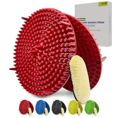 2 Pack 4-5 Gallon Car Wash Bucket Grit Trap Insert,Detailing Kit Accessories with Dirt & Debris Remover for Microfiber Mitts, Cloths, Sponges,Heavy Duty Grit Trap by X5MPLXPMX (Red) - Image 1