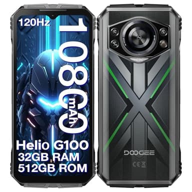DOOGEE S Cyber Pro Rugged Phone, 10800mAh Android 14 Rugged Smartphone, 32GB+512GB, Helio G100 Octa Core Gaming Phones, 6.6" FHD+ 120Hz IPS Waterdrop Screen, 4G Dual SIM Mobile Phone, Green - Image 9