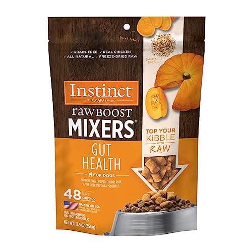 Instinct Raw Boost Mixers Freeze Dried Dog Food Toppers For Dry Food, Grain Free Dog Food Toppers with Chicken For Dogs - Gut Health, 12.5 oz - Image 1