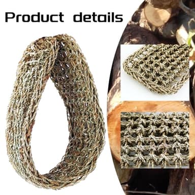 20.5 x 7.9 Inches Bird Seagrass Mat, Natural Grass Woven Bird Net Hammock Mat, Climbing Rope Ladder Chew Toy, Bird Cage Accessories for Parrots, Psittacines, Cockatiels, Hamsters, Lovebirds（2 Pack） - Image 4