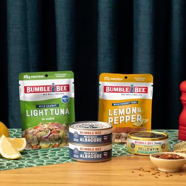 Bumble Bee Lemon & Pepper Seasoned Tuna, 2.5 oz Pouches (Pack of 12) - Ready to Eat - Wild Caught Tuna Packet - 17g Protein per Serving - Gluten Free - Image 9