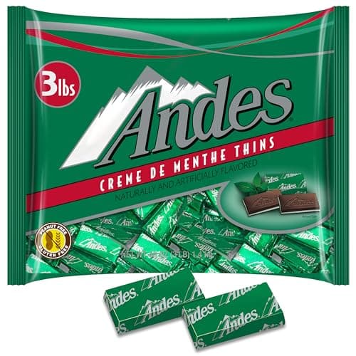 Andes Creme De Menthe Thin Mints - 3 Pounds of Bulk After Dinner Mints - Rectangular Chocolate Sandwich Mint Candies - 48 Oz Bag - Image 1