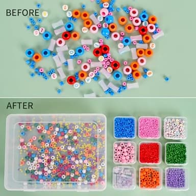 Bead Organizer, 90Pcs Small Clear Plastic Bead Storage Containers with Label, 3 Large Craft Storage Cases with Hinged Lid, Storage Box for Jewelry Making Diamond Art DIY Bracelet Seed Screw Mini Parts - Image 4