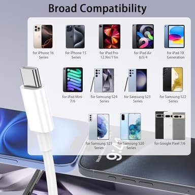 Car Carplay Cable for iPhone 17/16/15,for Apple 3ft 2Pack USB A to USB C Charging Cord,for iPhone 17/Air/16E/15/Plus/Pro Max,for iPad Pro/Mini 6/7th Gen/Air 4th/5th USBC Charger 3foot - Image 7