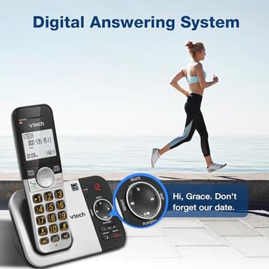 VTech VG232 Cordless Phone with Answering Machine - with Large Display Full-Duplex Speakerphone Caller ID/Call Waiting Last 10 Number Redial - Image 2
