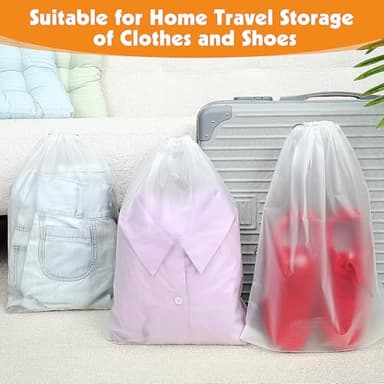 25 Pack Shoe Bags for Travel, 15.7" x 11.8" Large Clear Travel Shoe Bag Vacation Essentials Cruise Essentials Portable Drawstring Packing for Men & Women - Image 7