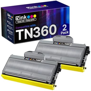 E-Z Ink Compatible Toner Cartridge Replacement for Brother TN330 TN360 TN-330 TN-360 High Yield Compatible with DCP-7040 DCP-7030 MFC-7840W HL-2140 MFC-7340 MFC-7440N HL-2170W HL-2150N (2 Black) - Image 1