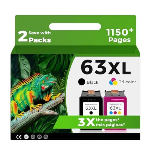Relcolor 63XL Ink Cartridges Replacement for HP 63 XL Black Color Combo Pack for HP63 HP63XL for 4650 3830 5255 4520 5258 3630 4652 4655 5200 4512 3632 5252 2132 1112 3631 2130 4510 3634 3833 Printer - Image 1
