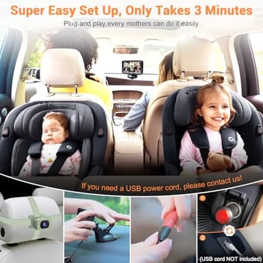 Rohent Carseat Camera Rear Facing Infant - 1080P HD, 360° Adjustable, Night Vision, 150° Wide-Angle Lens, Easy Installation, Perfect for Baby Boys Aged 0-5, Ideal for Parents - Image 3