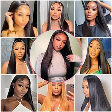 Dasollak 13x6 Straight Lace Front Wigs - Human Hair HD Transparent Lace Frontal Wigs for Black Woman - Brazilian Lace Frontal Wigs - Glueless Wigs - Pre Plucked Natural Color - 24 Inch - Image 7