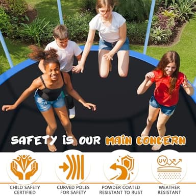 ALTLER 12FT 14FT Trampoline with Enclosure Recreational Trampolines with Ladder and AntiRust Coating, ASTM Approval Outdoor Kids - Image 7