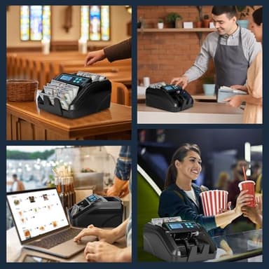 MUNBYN IMC51 Money Counter Machine Count Value, Add+Batch/Add+ Value Mode Bill Counter, UV/MG/IR/MT Detection, USD only Cash Counter,1100 Bills/min, Money Counting Machine with LCD Display (Black) - Image 8