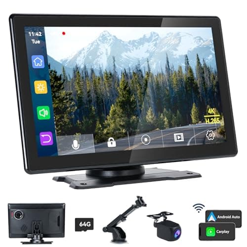 ALIESTFDNO 9" Wireless CarPlay Touchscreen for Car,Apple Carplay & Android Auto Car Play Screen with 4K Dash Cam,1080p Rear Camera,GPS Navigation,Car Stereo Receiver with Bluetooth, AirPlay - Image 1