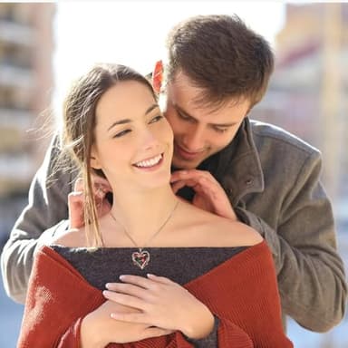 Iefil Anniversary Birthday Gift for Wife Her Women Girlfriend Mom 2024, Birthstone Jewelry Red Garnet Necklace Pink Sapphire Necklace - Image 2