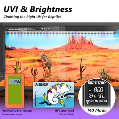 REPTITRIP 16-INCH LED UVB Light for Reptiles, LED Reptile Light Fixture Controller with Dimming and 4 UVI Modes, 14W Aluminum UVA UVB Lamp for Turtles, Snakes, and Bearded Dragons, 6500K - Image 5