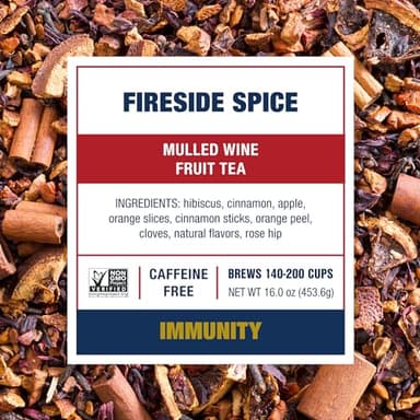 Tiesta Tea - Fireside Spice, Mulled Wine Herbal tea, Premium Loose Leaf Tea Blend, Non Caffeinated Holiday Teas, Make Hot or Iced & Brews Up to 200 Cups - 16 Ounce Resealable Bulk Pouch - Image 3