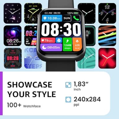 TOZO 2025 New Upgraded Smart Watch for Men Women for iPhone&Android, 1.83" Fitness Tracker Bluetooth Call [Answer/Make], IP68 Waterproof Sleep Monitor, 100+ Sport Modes - Image 6