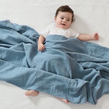 JELLYMONI Muslin Swaddle Blankets for Unisex, 3 Pack Newborn Receiving Blanket, Large 47 x 47 inches Soft Breathable Muslin Baby Blanket for Newborn Boys & Girl - Image 7