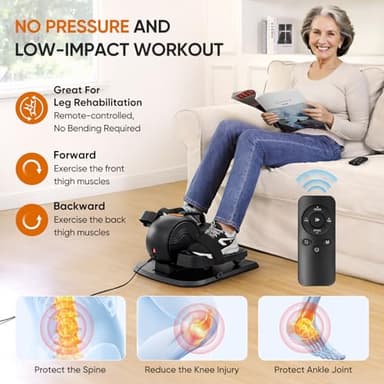 Dripex Under Desk Elliptical Machine, 3-in-1 Electric Ellipse Leg Exerciser As Seen On TV, 10 Adjustable Speed & Resistance, Seated Pedal Exerciser for Seniors with Remote, Fully Assembled - Image 4