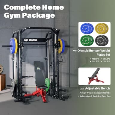 Major Fitness Drone2 Smith△ Machine – All-in-One Home Gym Squat Rack with Weight Bar, Dual LAT Pull-Down Systems & Cable Crossover Machine for Full-Body Workouts - Image 8