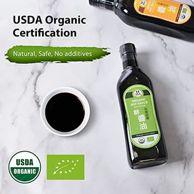 52USA Soy Sauce Low Sodium, 16.2oz(480ml), USDA Organic Dark Soy Sauce, Naturally Brewed, Zero Additives, No Coloring, Low Sodium Soya Sauce Perfect for Marinating Fish, Meat, Vegetables - Image 2