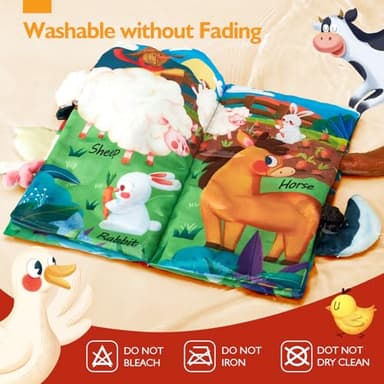 hahaland Baby Books 0-6 Months,Infant Tummy Time Toy Sensory Toys 6 to 12 Months Touch Feel Book Gifts for Boy Girl 0-3 Month Learning Toy Baby Christmas Birthday Gifts Stocking Stuffers (Single) - Image 5