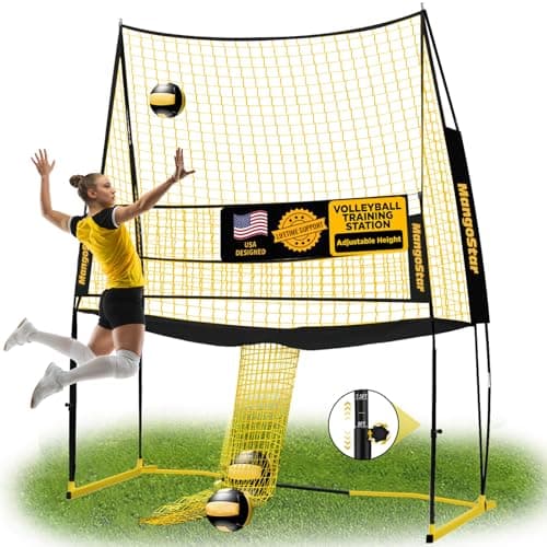 Mangostar Volleyball Training Equipment, Volleyball Net System with Freely Height-Adjustable for Backyard, Volleyball Practice Net for Serving Setting Spiking, Easy Set Up for Indoor and Outdoor Use - Image 1