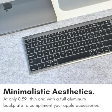 Macally Wireless Bluetooth Keyboard for Mac - Compatible Apple Keyboard or MacBook Pro/Air, iMac - Multi-Device, Up to 3 Devices with 110 Keys, 20 Shortcuts, Numeric Keypad, and Rechargeable - Image 6