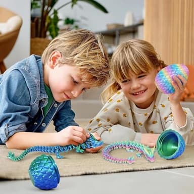 3D Printed Dragon Eggs with Dragon Inside – Fantasy Tabletop Decor, 3D Printing Toys for Kids & Adults – Unique Desktop Decoration & Collectible – Christmas Ornament & Stocking Stuffers (4 Pack) - Image 4