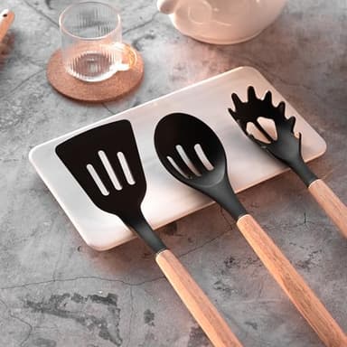 Silicone Kitchen Utensils Set 13-PCS-Silicone Cooking Utensils set, Spatula, Serving Spoons, Soup Ladle, Holder, Other Gadgets for Kitchen Essentials and Home Cooking Needs - Image 6