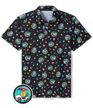 Tipsy Elves Men's Athletic Fit Golf Polo Shirts - Performance Golf Shirt for Men with 4-Way Stretch & Moisture-Wicking Fabric - Black Cart Dog, Size 3X-Large - Image 7