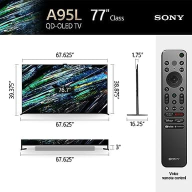 Sony QD-OLED 77 inch BRAVIA XR A95L Series 4K Ultra HD TV: Smart Google TV with Dolby Vision HDR and Exclusive Gaming Features for The PlayStation® 5 XR77A95L- Latest Model,Black - Image 2