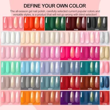 COSCELIA Gel Nail Polish Kit with U V light and Drill Starter Kit 35 Colors Gel Nail Polish with 5pcs Top Base Coat Nail Art All Seasons Professional Gel Manicure Kit DIY at Home Gifts for Women - Image 7