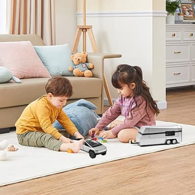 Miortior Truck Toy, Car Toy with RV, Motorcycle Cybertquad and Truck, 1/32 Alloy Diecast Pickup Trailer Model Kit with Light and Sound, for Kids Aged 6 and Up - Silver - Image 7