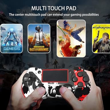 SZYUYU Wireless Controller for Ps4 Romote Compatible with Ps4/Slim/Pro/Windows PC, Controller for Ps4 with 3.5mm Audio Jack, Touch Pad,Six Axis Motion Control, Charging Cable (Flame White) - Image 5