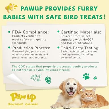 PAWUP Freeze Dried Duck Treats for Cats Dogs, Rawhide Free Freeze-Dried Raw Food Topper, High Protein, Gluten&Grain Free, 4.6oz - Image 3
