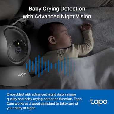 Tapo by TP-Link Pan/Tilt Security Camera for Baby Monitor, Pet Camera w/Motion Detection, 1080P, 2-Way Audio, Night Vision, Cloud & SD Card Storage, Works with Alexa & Google Home, Black (Tapo C201) - Image 5