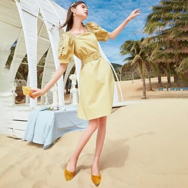 Shupua Women's Flats Black Flats Shoes Pointed Toe Ballet Flats Comfortable Bow Girls Flats Dressy(Yellow.us5) - Image 6