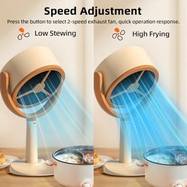 SYNAMENO Portable Range Hood Desktop Kitchen Exhaust Fan for Cooking with 2-Speed Suction, Hangable Design with 5 Detachable Filters, for Hot Pot, Indoor BBQ, RV Camping, Small Kitchen - Image 9