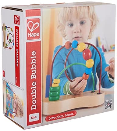 Hape Double Bubble Wooden Bead Maze | Award Winning Educational Wire Roller Coaster Sorting Puzzle Early Development Toy for Babies and Toddlers - Image 3
