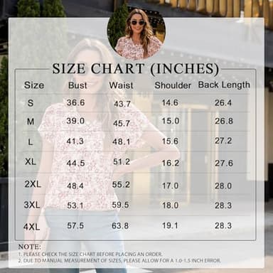 Anyally Women's Plus Size Summer Tunic Tops Dressy Casual Chiffon Blouses Short Sleeve T-Shirts for Leggings, XL Polka Dots Red - Image 4