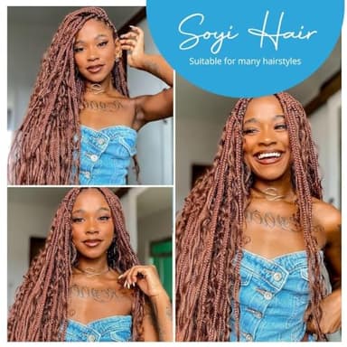 Brown Human Braiding Hair - Water Wave, 100g, 18 Inch, Color 30 Curly, Boho Braids, No Weft, 2 Braids Per Pack, Wet and Wavy - Image 6